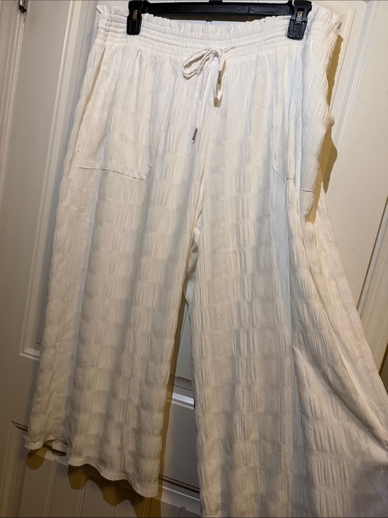Cato Pants - Cato White Wide-Leg Drawstring Pants